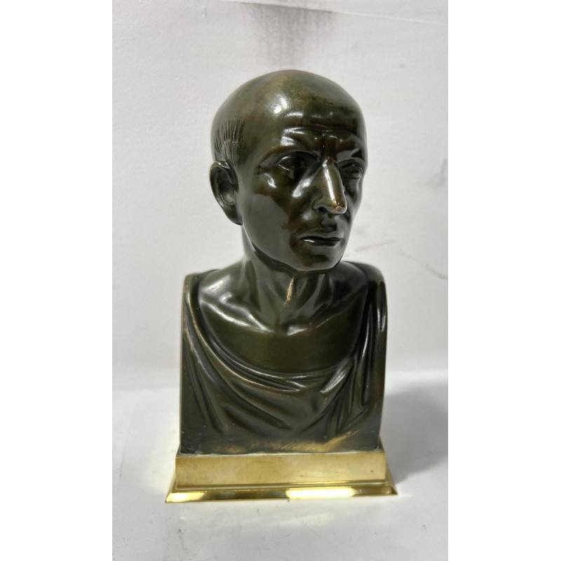 Bronzen buste van Cicero met bruine patina, 20e eeuw