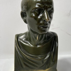 Bronze bust of Cicero with brown patina, 20th century