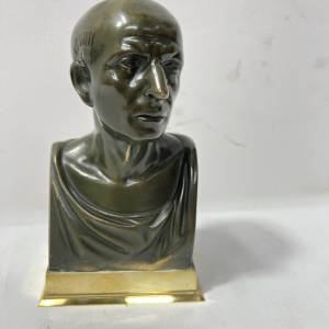 Bronze bust of Cicero with brown patina, 20th century