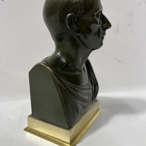 Bronze bust of Cicero with brown patina, 20th century