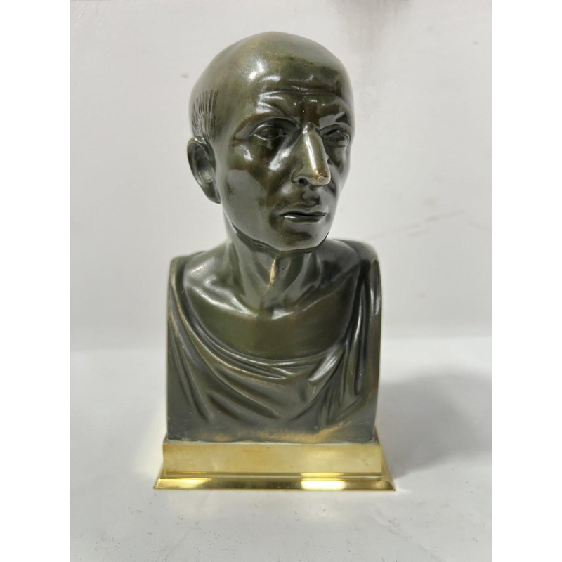 Bronze bust of Cicero with brown patina, 20th century
