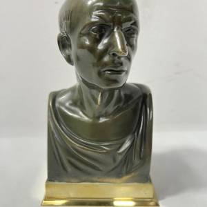 Bronze bust of Cicero with brown patina, 20th century
