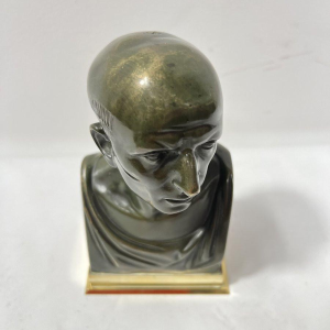 Bronze bust of Cicero with brown patina, 20th century