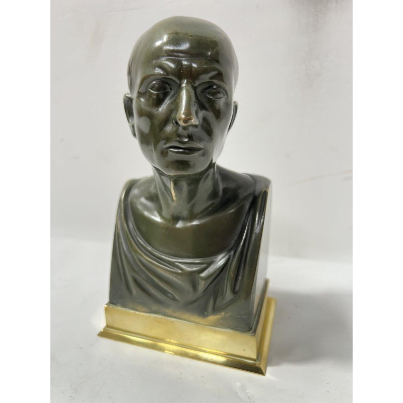 Bronze bust of Cicero with brown patina, 20th century