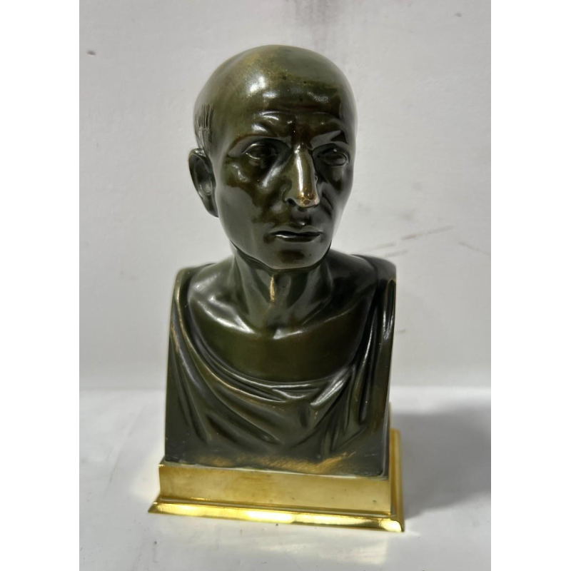 Bronzen buste van Cicero met bruine patina, 20e eeuw