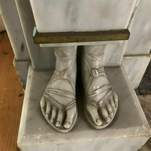 Cheminée de style Empire en marbre Bleu Turquin, cheminée ancienne, XIXe s