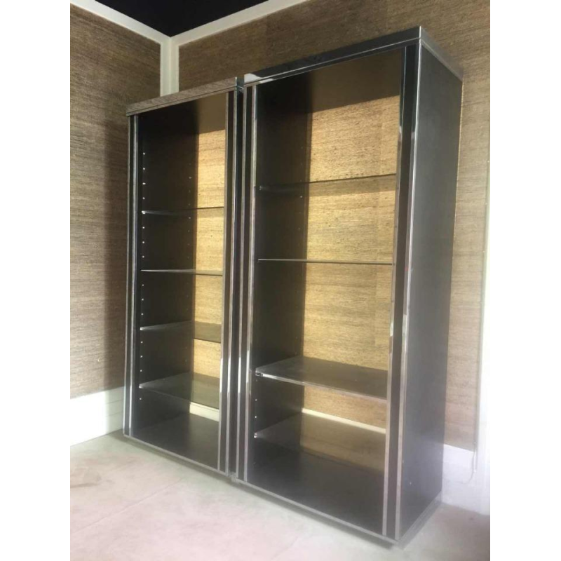 Willy Rizzo voor Mario Sabot, grote boekenplank plank backlit, 1970