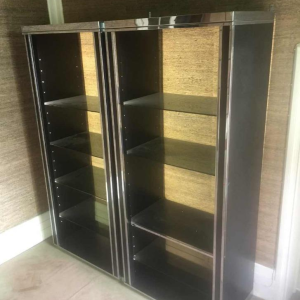 Willy Rizzo for Mario Sabot, large backlit bookshelf shelf, 1970