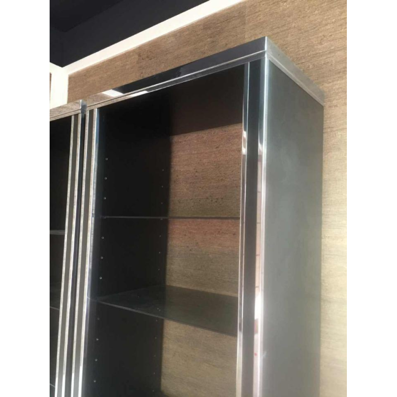 Willy Rizzo for Mario Sabot, large backlit bookshelf shelf, 1970