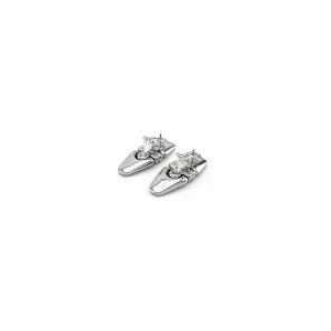 Paire de boucles d'oreilles en or blanc 18kt avec diamant "Chimento"
