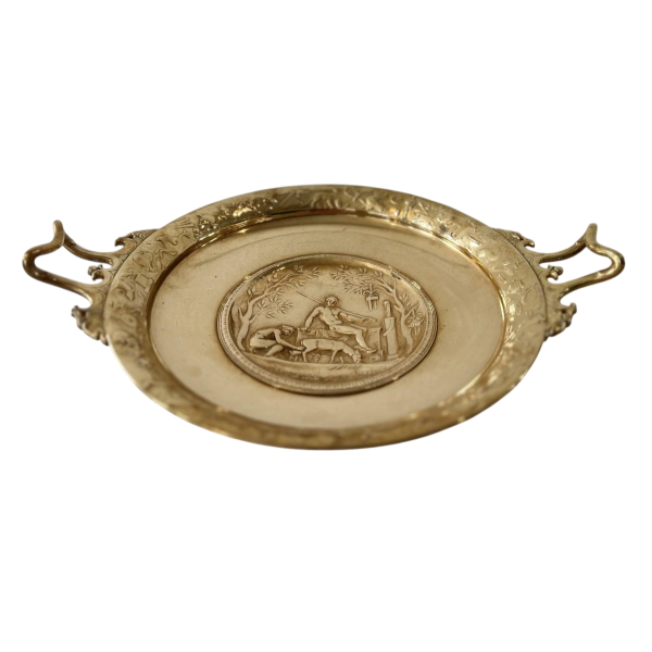 Fernand LEVILLAIN Fondeur Barbedienne, coupe sur pied en bronze doré, XIXe s