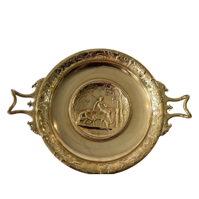 Fernand LEVILLAIN Fondeur Barbedienne, coupe sur pied en bronze doré, XIXe s