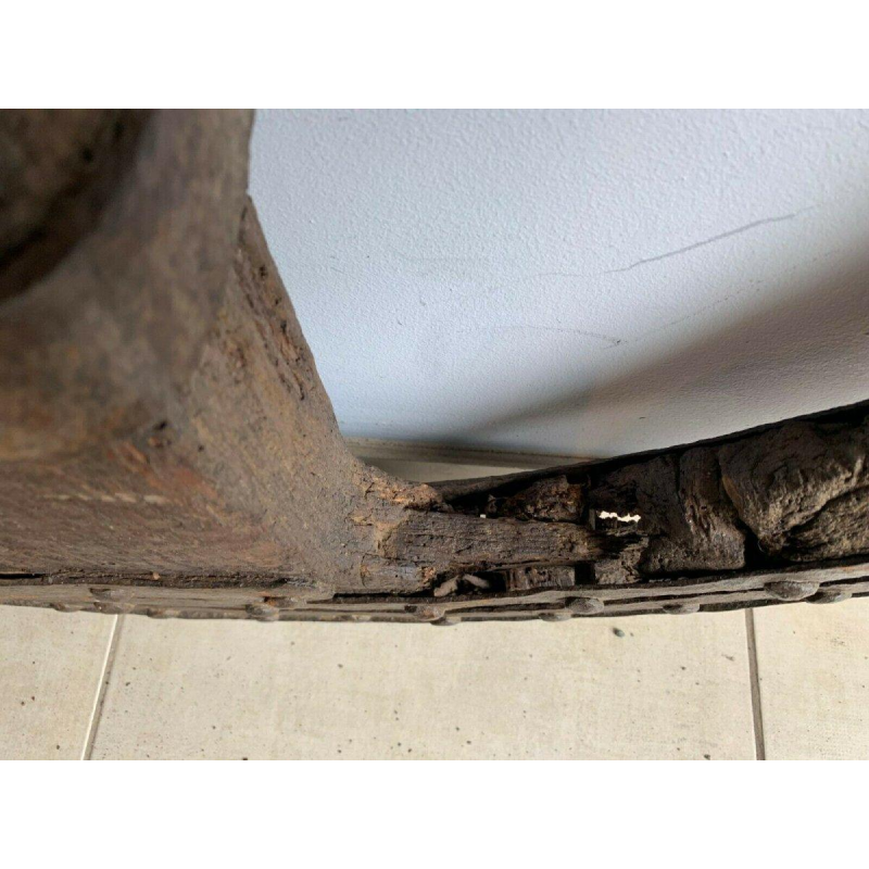 Ensemble de deux roues de char en fer forgé riveté, XVI siècle