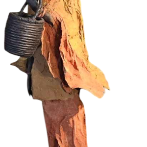 Adama Gandema 'Femme Massaï' sculpture en bronze cire perdue 120cm, XXIe s