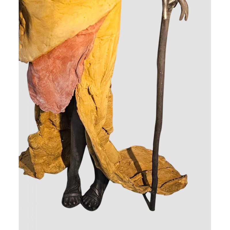 Adama Gandema Masai Man lost wax bronze sculpture 1.20m, 21st century