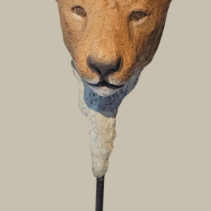 Adama Gandema Lioness head lost wax bronze sculpture