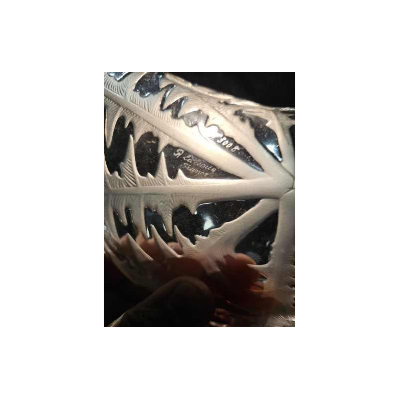 René Lalique pissenlit 6 salad plates white pressed satin glass, model created in 1924