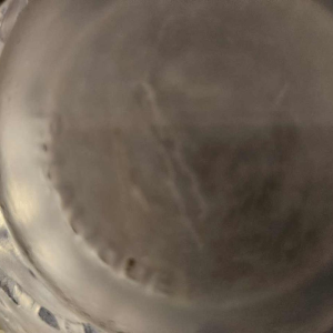 René Lalique, "maretak" vaas blauw glas, geblazen, gegoten en gepatineerd