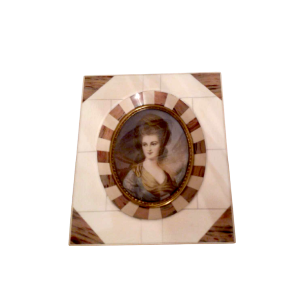 Gainsborough, peinture miniature sur ivoire représentant Madame Beaufoy, Angleterre XVIIIe s