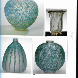 René Lalique, "maretak" vaas blauw glas, geblazen, gegoten en gepatineerd