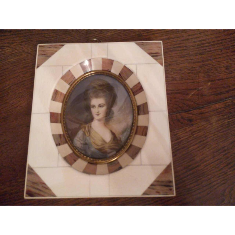 Gainsborough, miniature painting on ivory of Madame Beaufoy, England 18th c