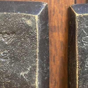 Pair of bronze bas-relief plaques signed F Duquesnoy 1892