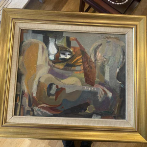 Oil on canvas signed Baron-Renouard