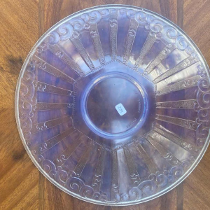 Etling, coupe / plat Art Déco en verre pressé moulé, ca 1930