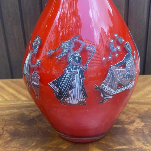 Vase Rouge De Opal Imperial Color Of Maxims Duplex Glass