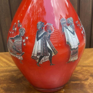 Vase Rouge De Opal Imperial Color Of Maxims Duplex Glass