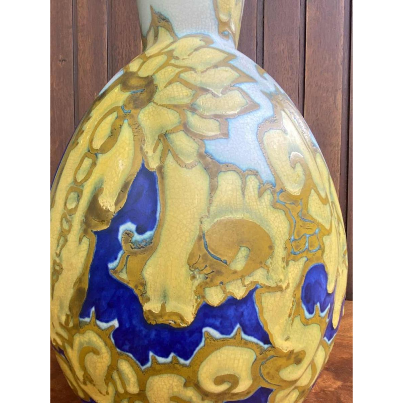 Large Gouda vase signed Henri Breetvelt (1864-1923) Art Nouveau 1900
