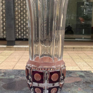 ANATOLE RIECKE, Large cut crystal vase, 1952