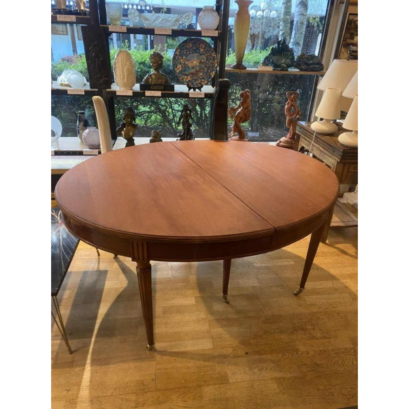 Gerestaureerde 6-poots ovale mahonie eettafel, 19e eeuw