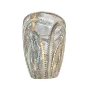 Daum Posédonie colourless moulded crystal vase, mid 20th c