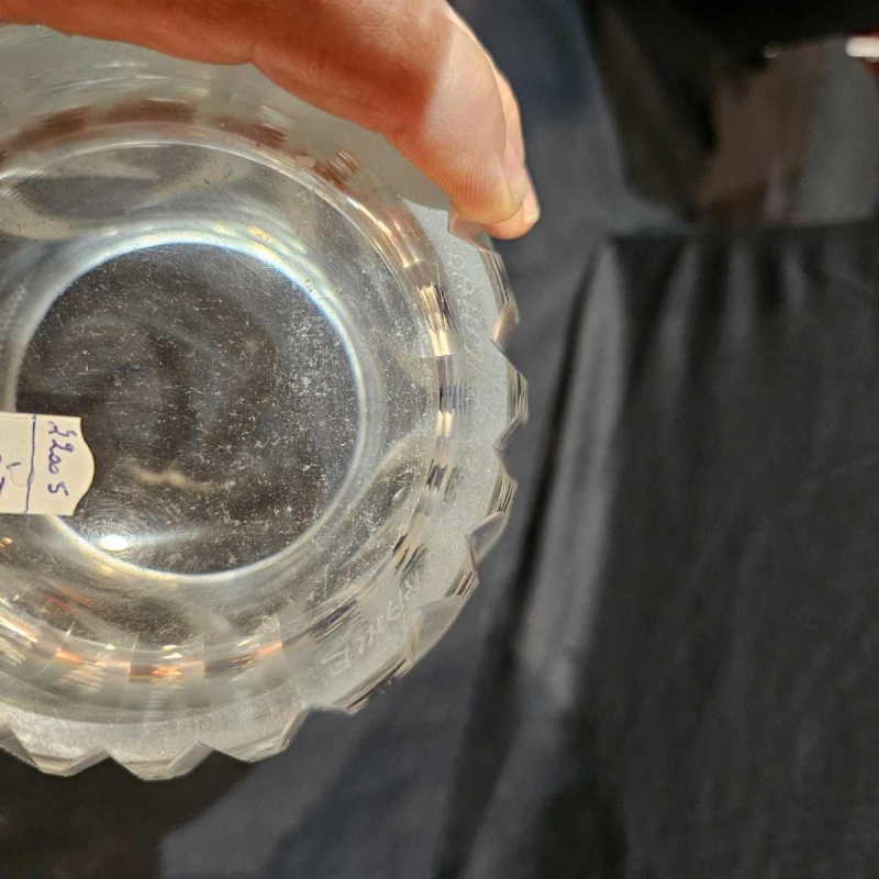 Daum Posédonie colourless moulded crystal vase, mid 20th c