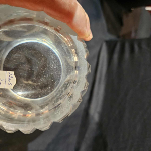 Daum Posédonie colourless moulded crystal vase, mid 20th c