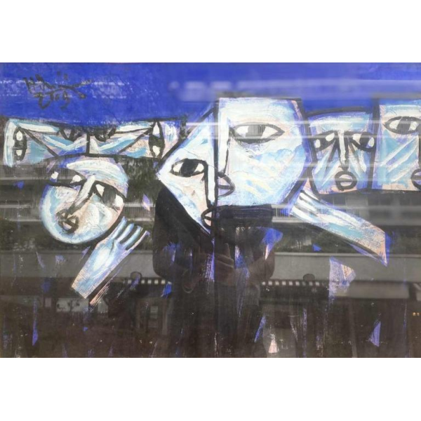 Tran Huu Duong, abstract figuratief schilderij, gesigneerd en gedateerd 2009