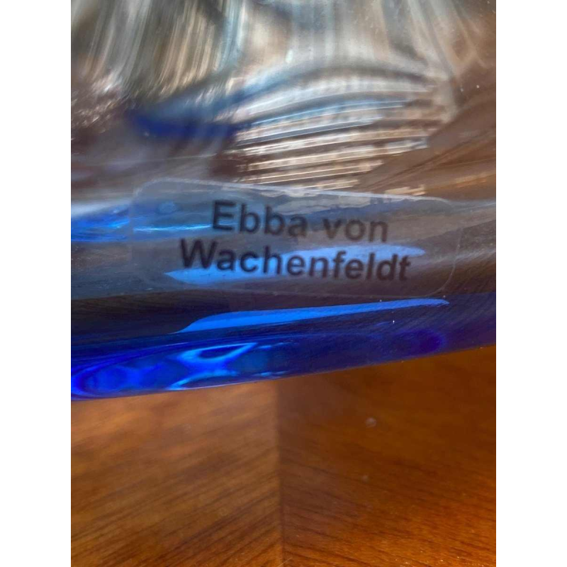 Ebba von Wachtenfelft, 7 verres et carafe en verre soufflé, Suède ca 1960