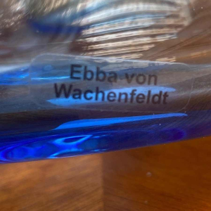 Ebba von Wachtenfelft, 7 geblazen glazen en karaf, Zweden ca 1960