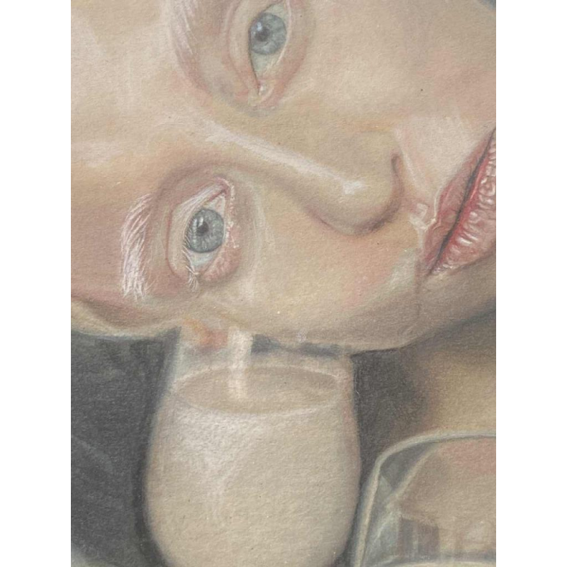 Chaima Bhouri 'Reflexion translucide' dessin au crayon sur papier