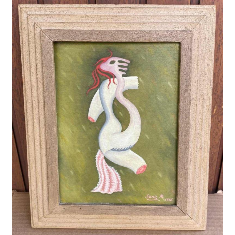 Schilderij gesigneerd M. Sanz 1946