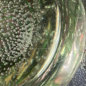 Arnaldo Zanella Murano, vase en verre bullé en spirale rose et vert, ca 1960