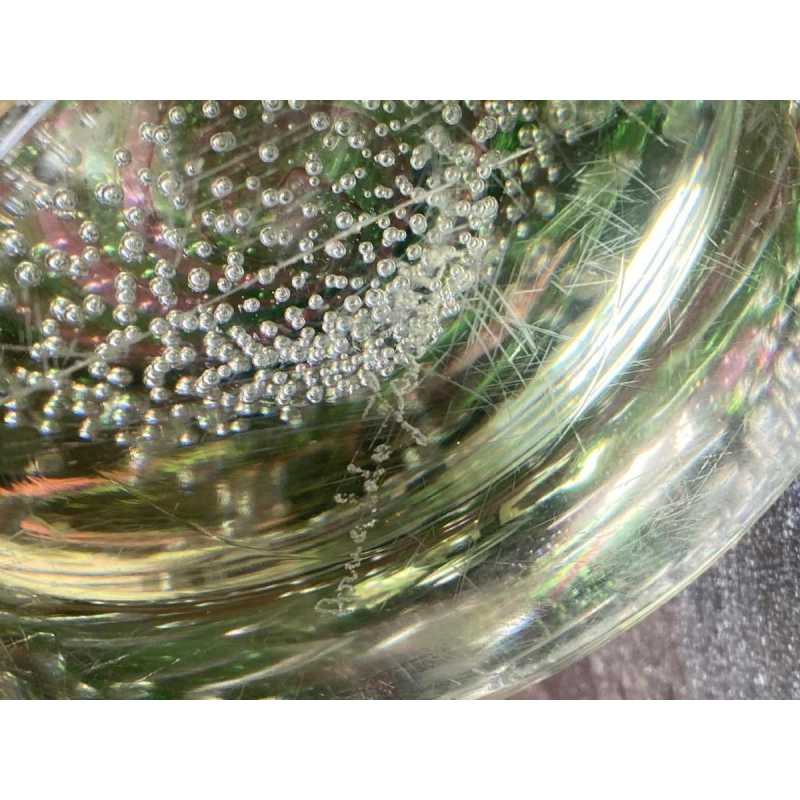 Arnaldo Zanella Murano, roze en groene bubbelglasvaas, ca 1960