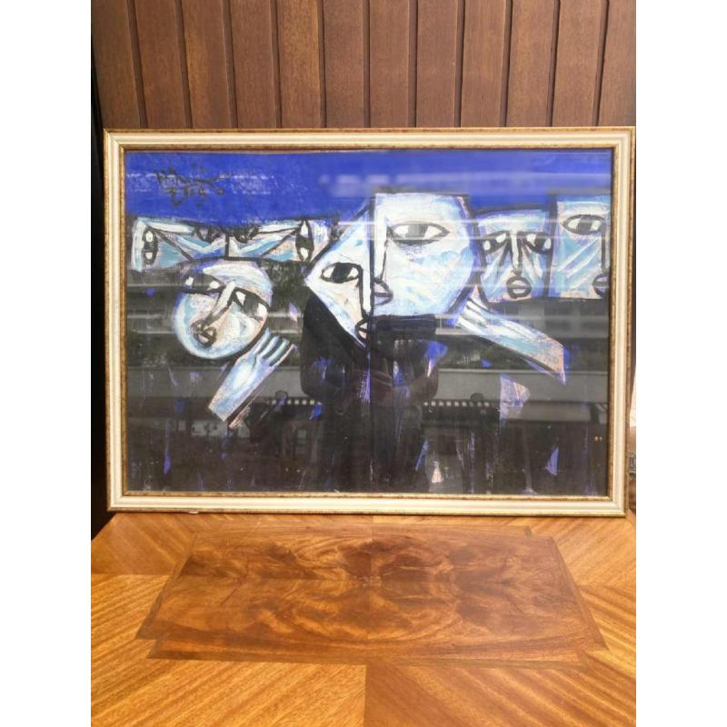 Tran Huu Duong, tableau figuratif abstrait, peinture signée et datée 2009