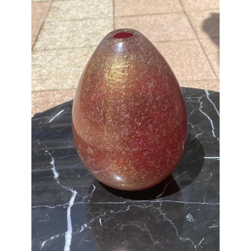 Veronese pour Murano, vase en verre doré à l'or fin, Italie ca 1960