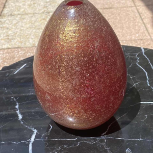 Veronese pour Murano, vase en verre doré à l'or fin, Italie ca 1960