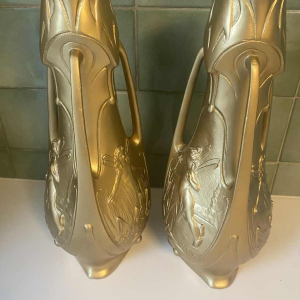 Vases in gilded regula, signed Jean Garnier