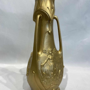 Vases in gilded regula, signed Jean Garnier