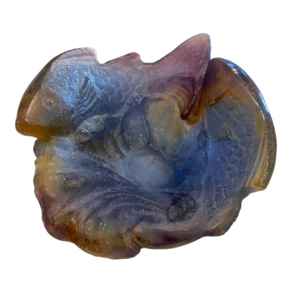 Fish dish in pâte de verre by Daum France