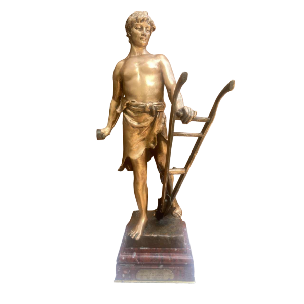 Antoine Bofill "Le travailleur" sculpture homme en bronze 53cm, début 20ème siècle